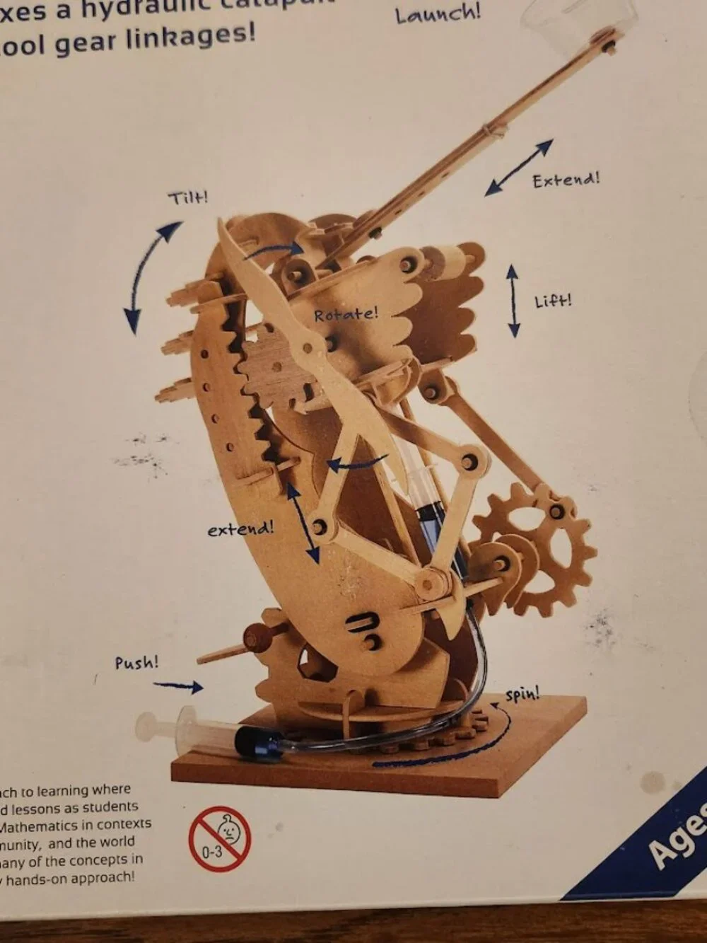 New Pathfinders STEM Kit Hydraulic Gearbot Wooden Building Catapult DIY HYDRAULI